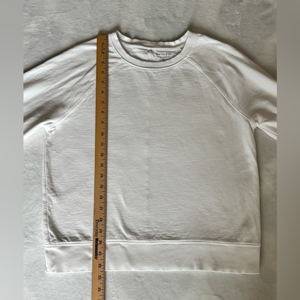 Athleta White Essence Raglan Long Sleeve Sweatshirt Base Layer Top Size Small - Picture 4 of 8